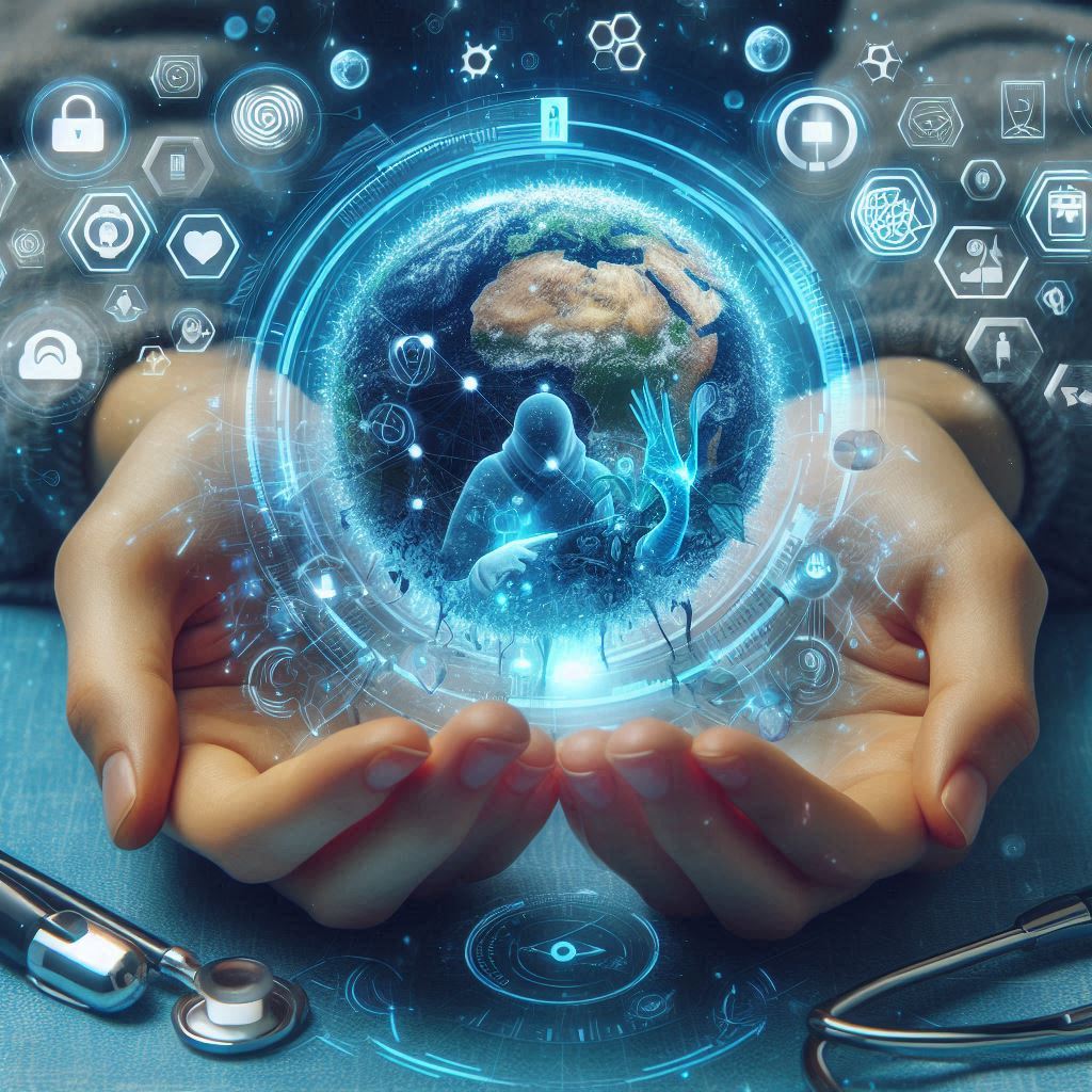 Future Trends in Healthcare Technology - Medical professionals analyzing futuristic digital health interface