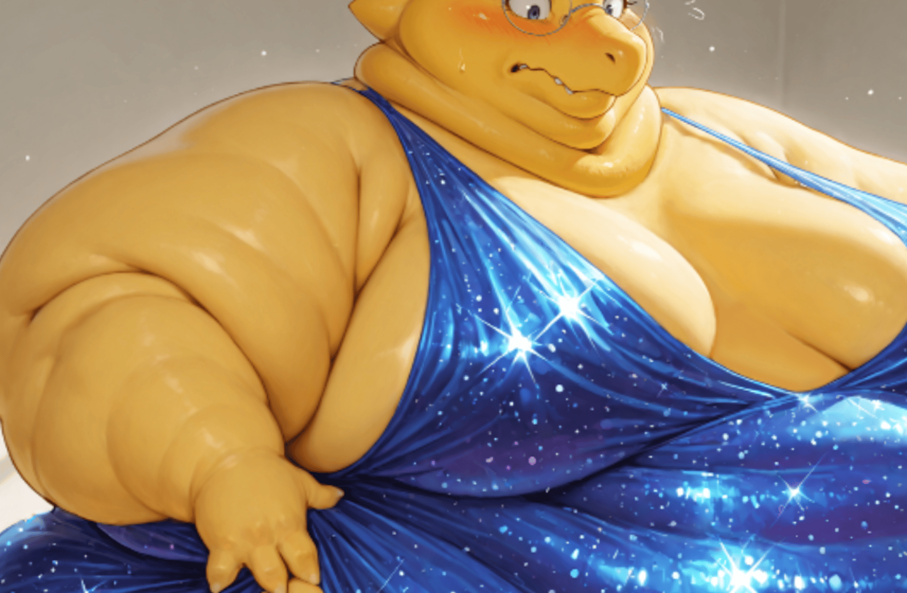 VERY curvy alphys