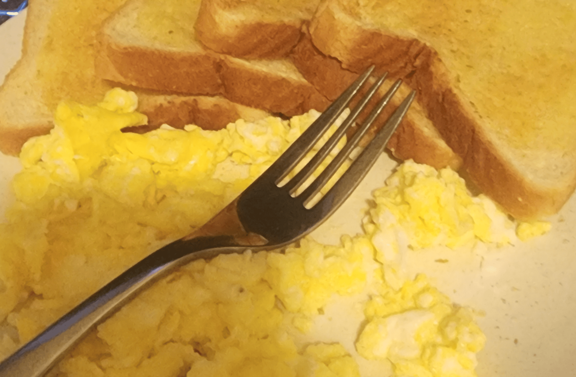 Plate of eggs and toast