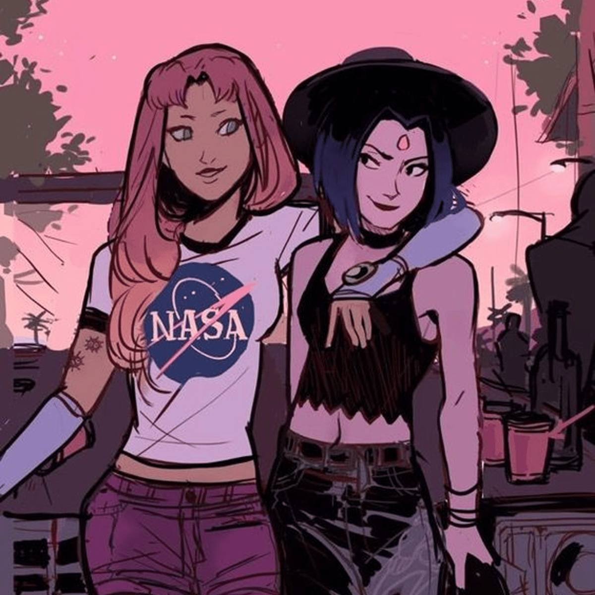 Raven and Starfire