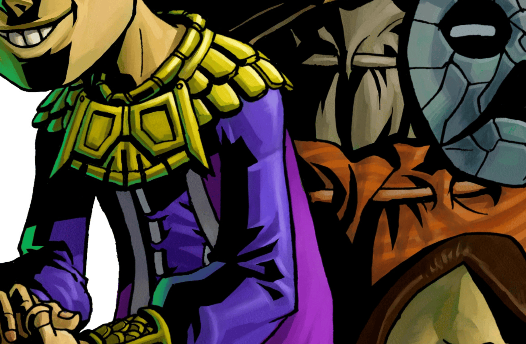 Happy mask salesman