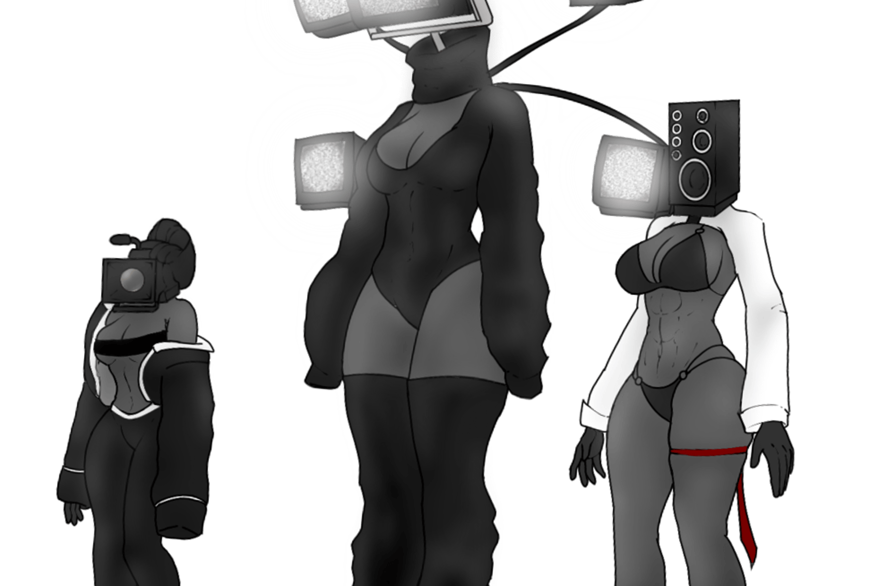 Large tv woman