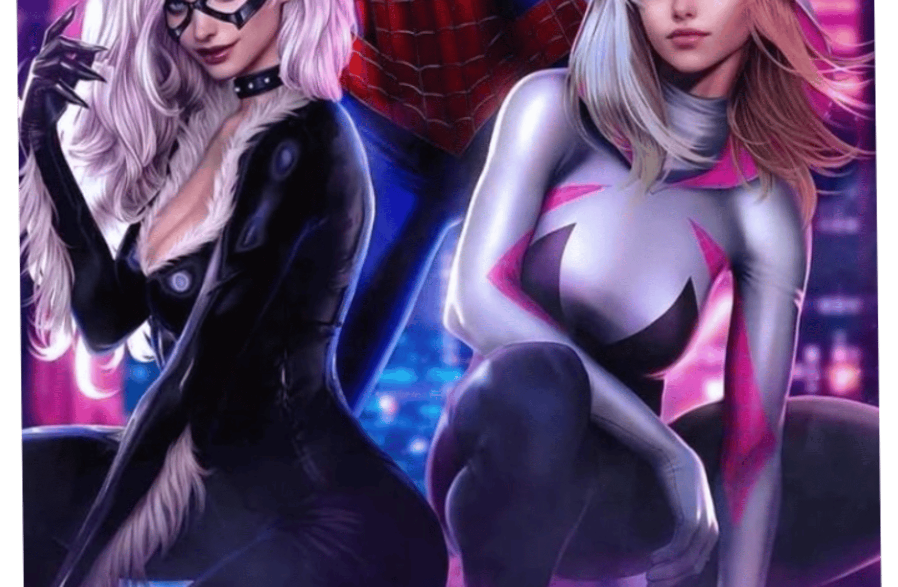 Spider Gwen & black cat