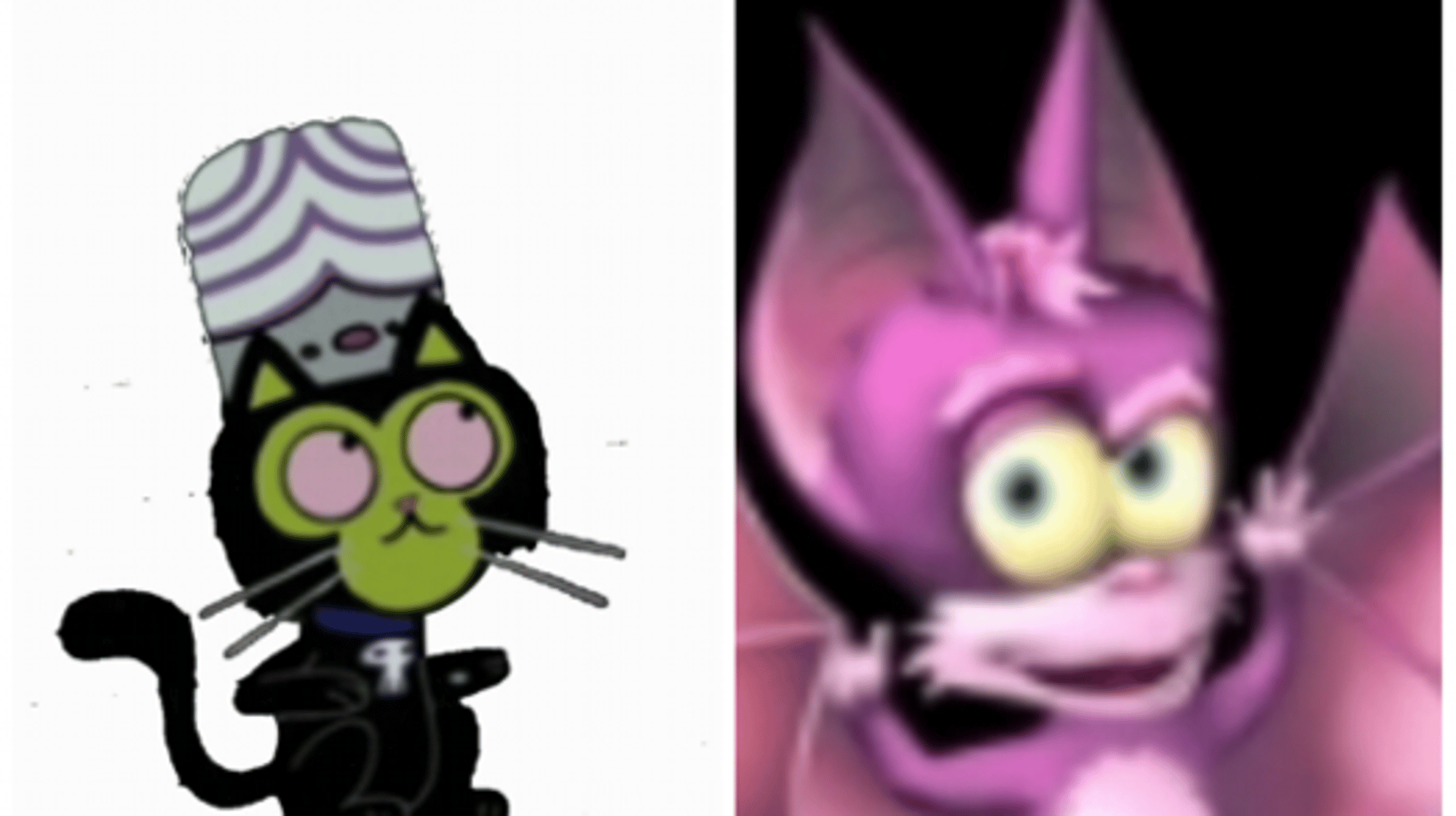 Boris and Mojo Jojo cat