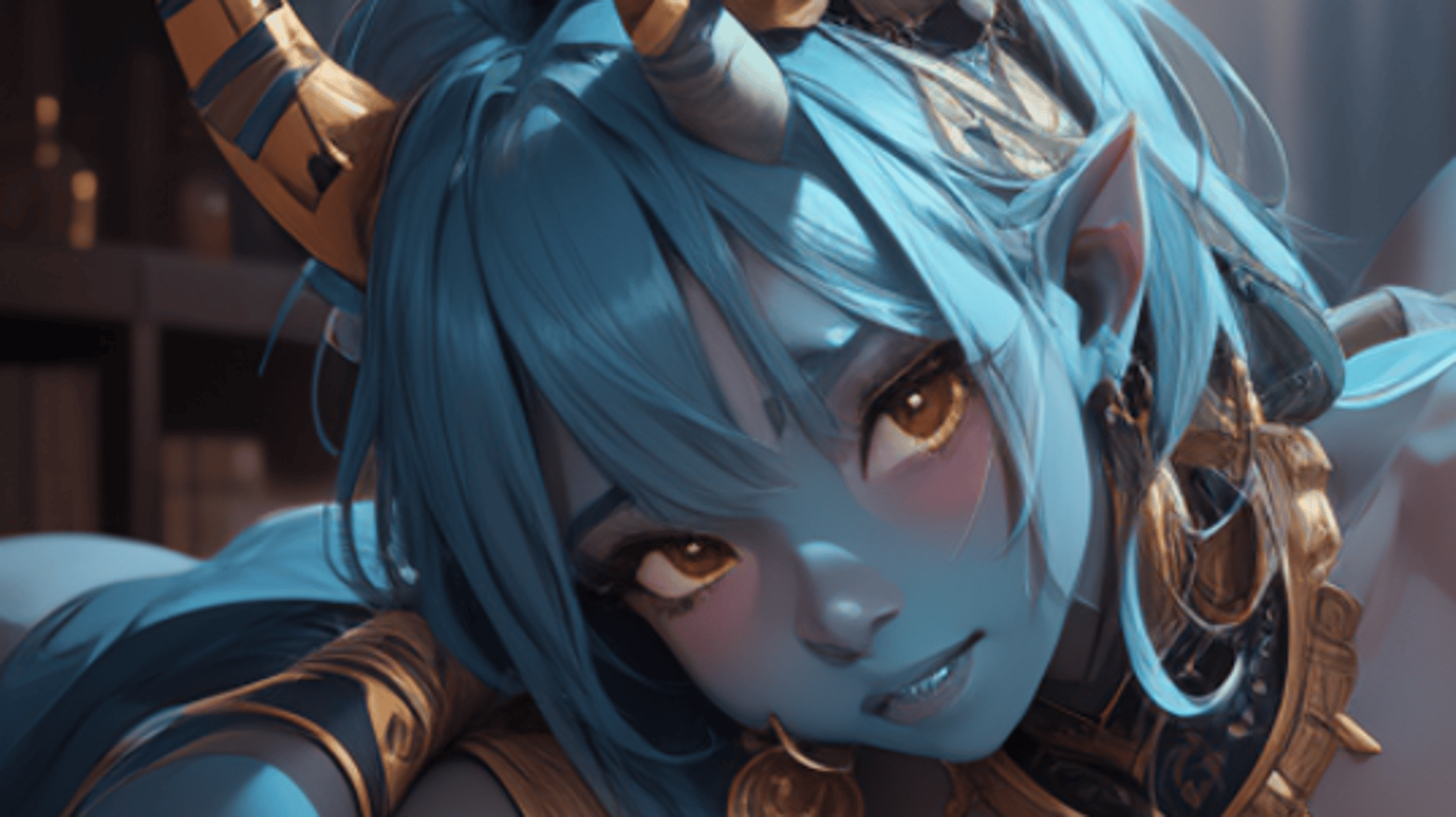 Lilac, blue orc princess