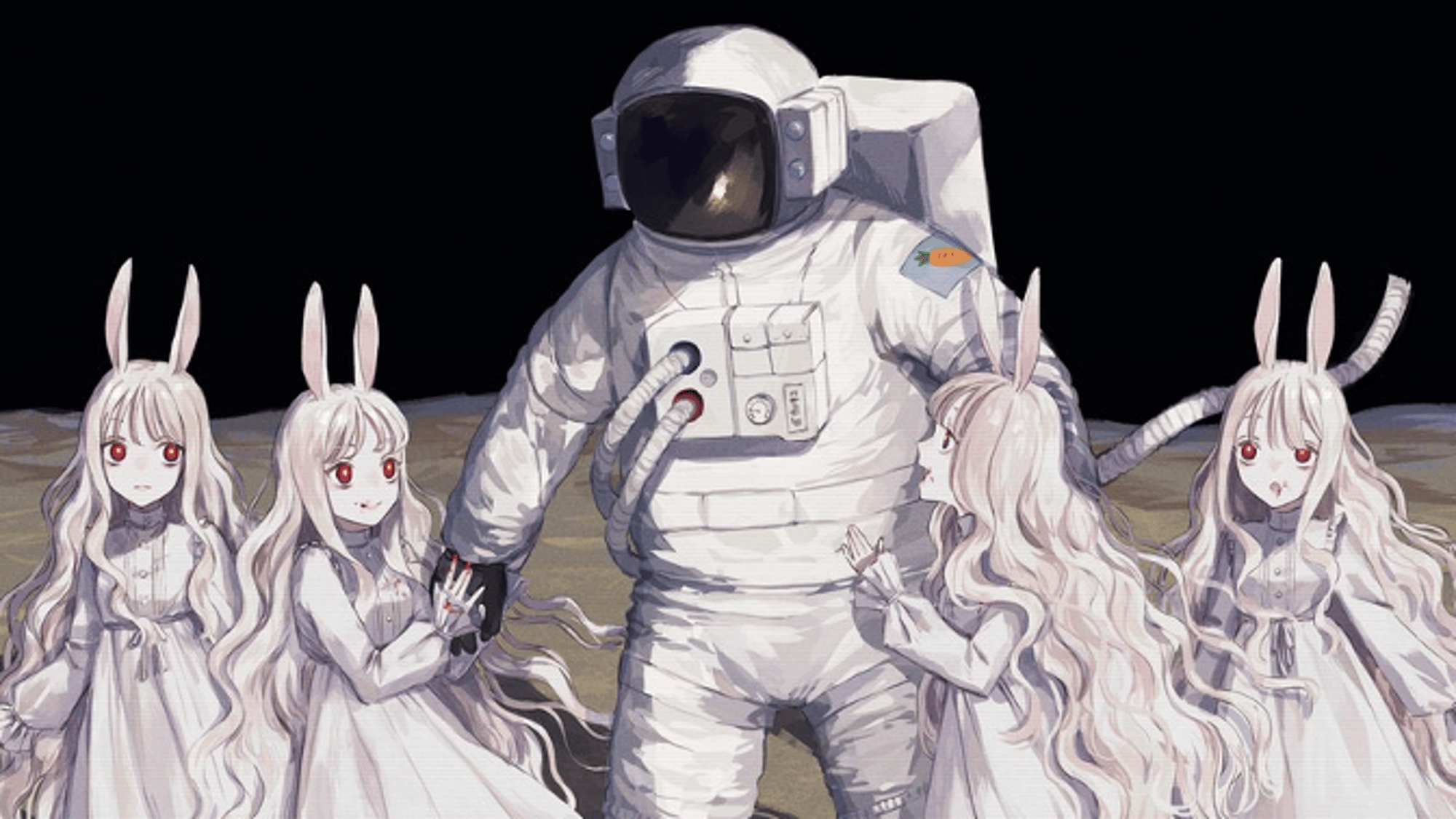 Bunny Rabbits on the moon