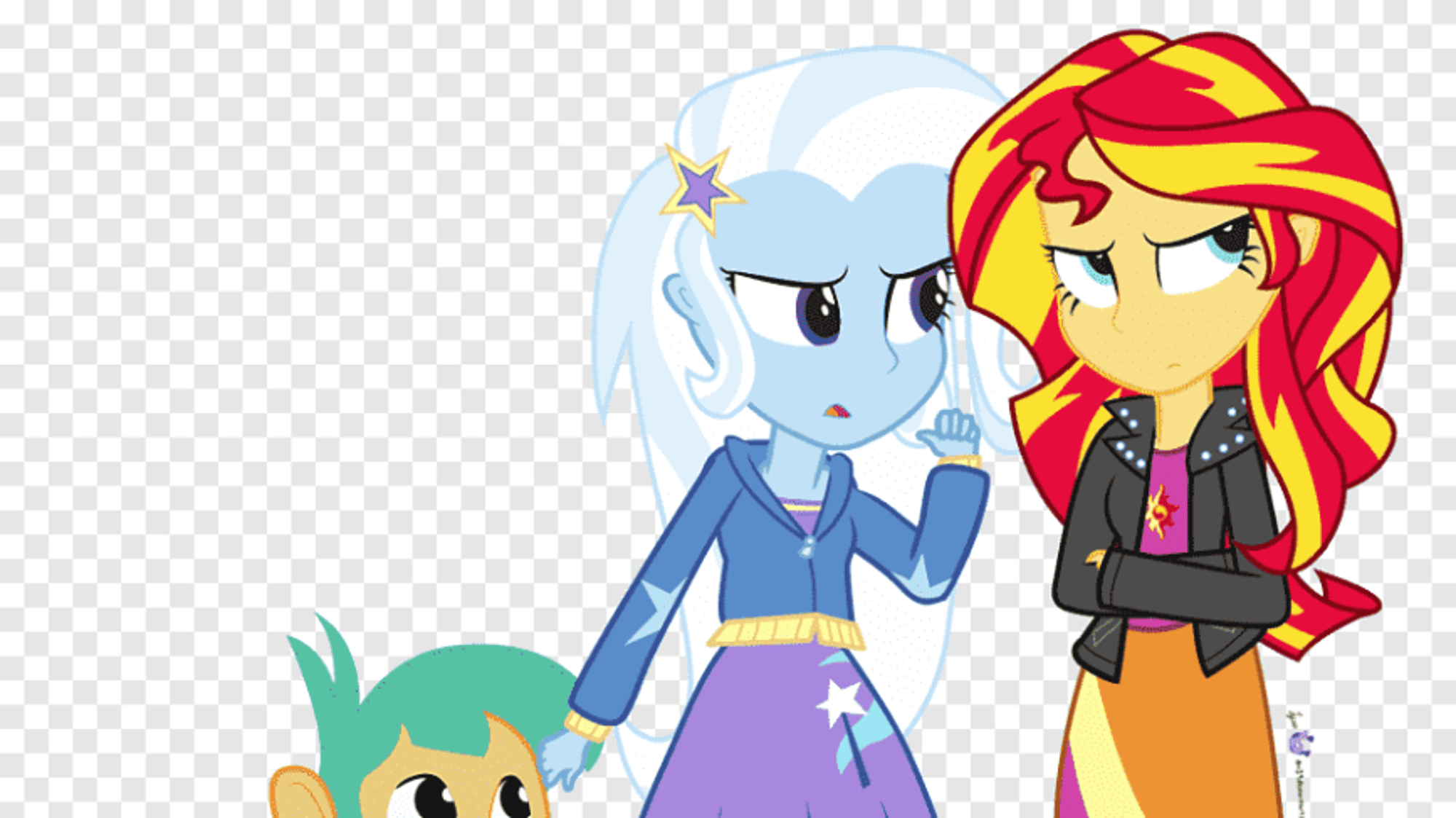 Sunset shimmer and trixie