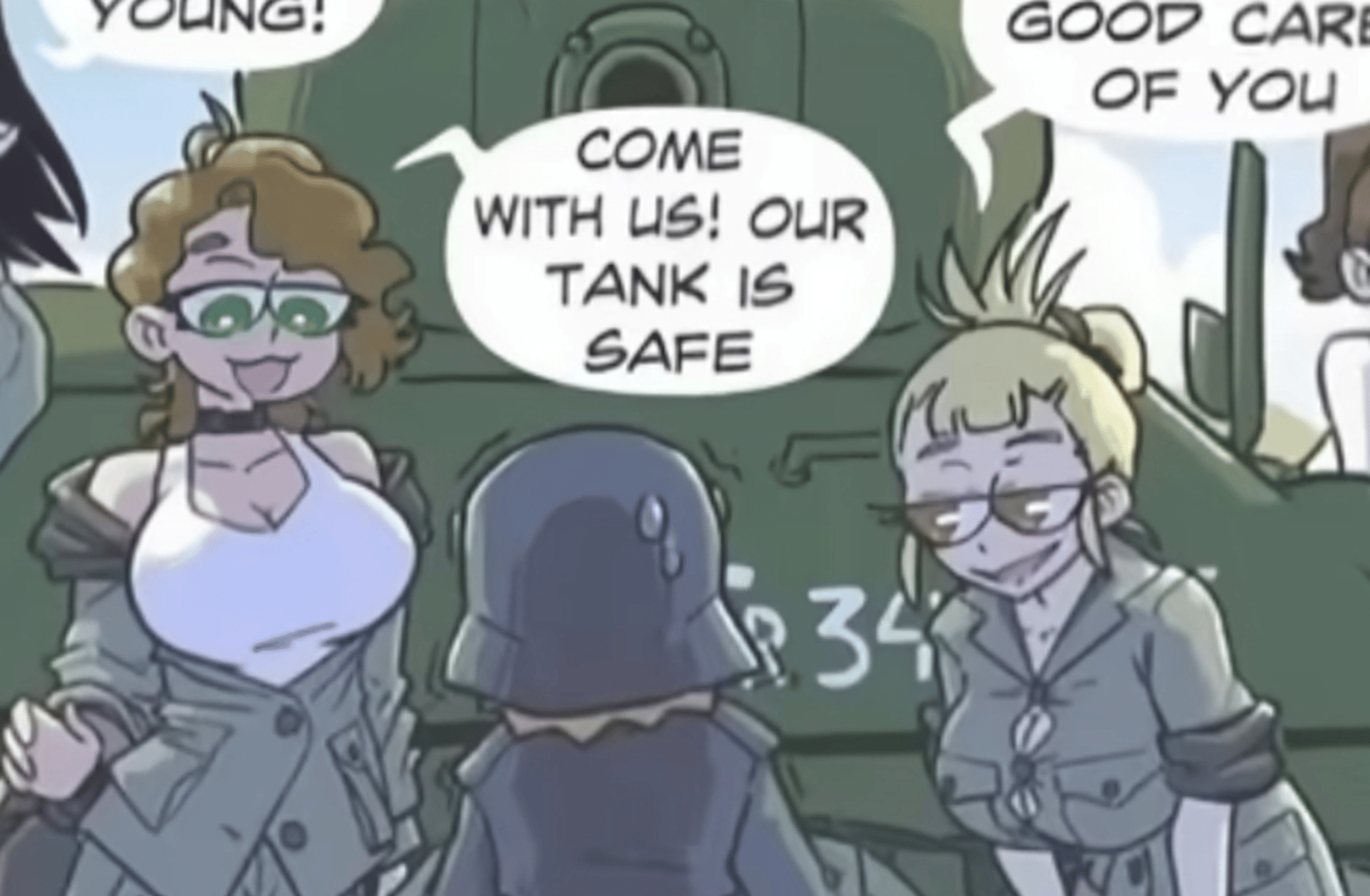 Enemy girls in a tank