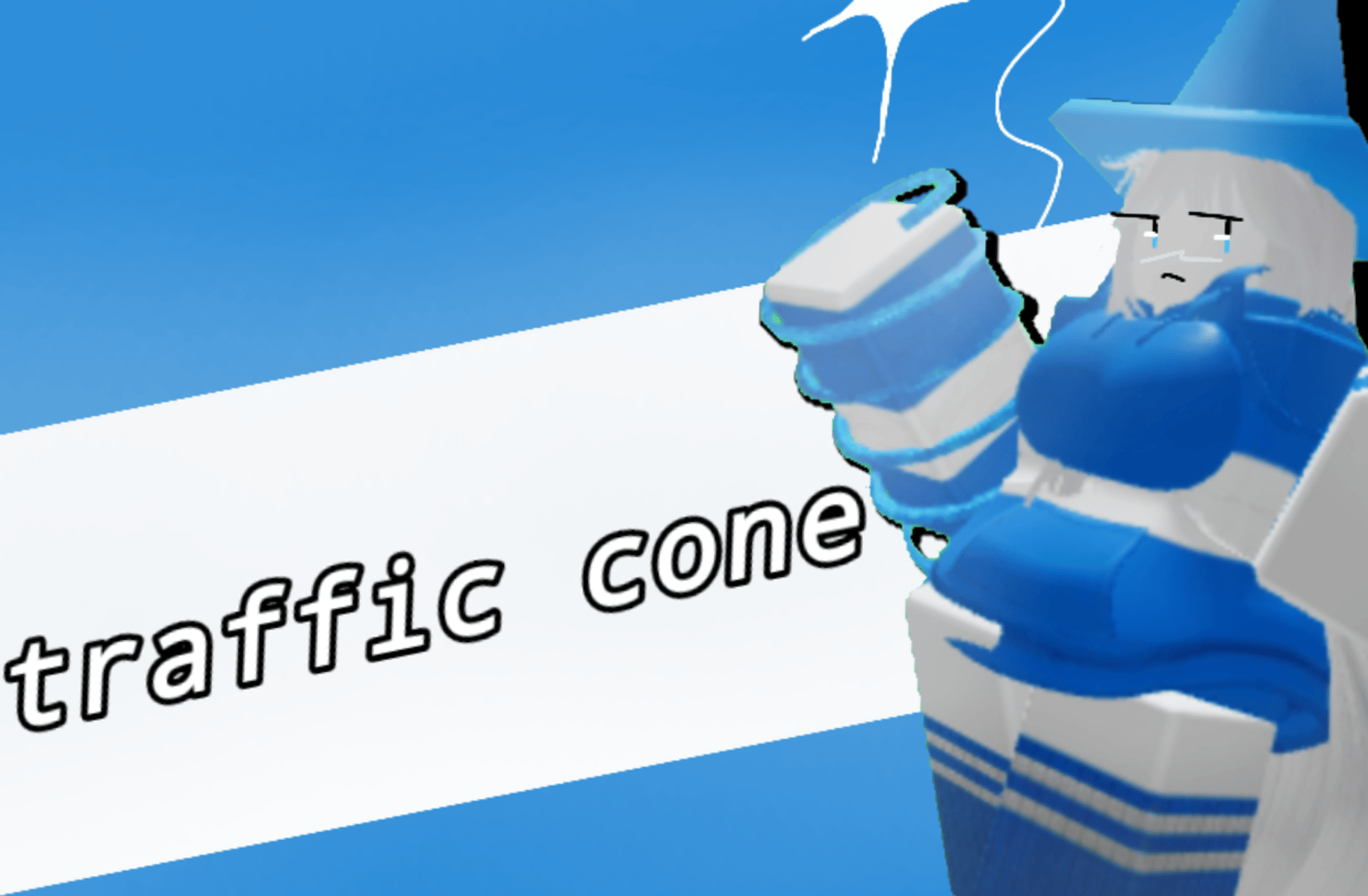 Blue traffic cone [R63]