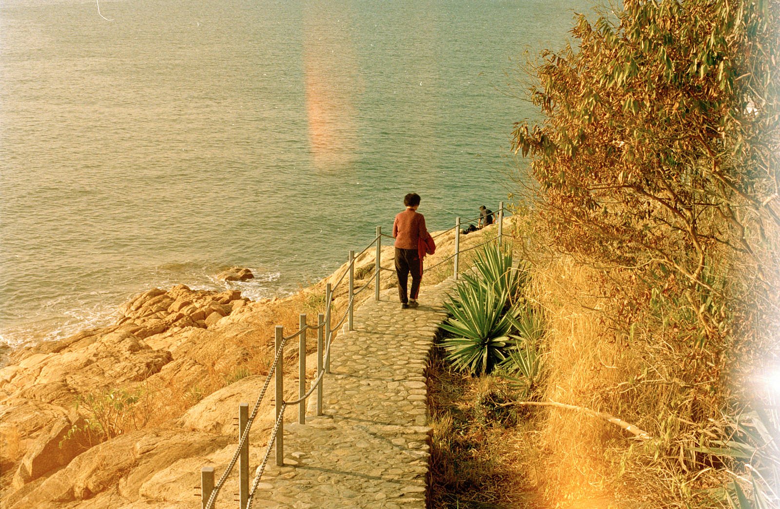 Woman walking in the distance