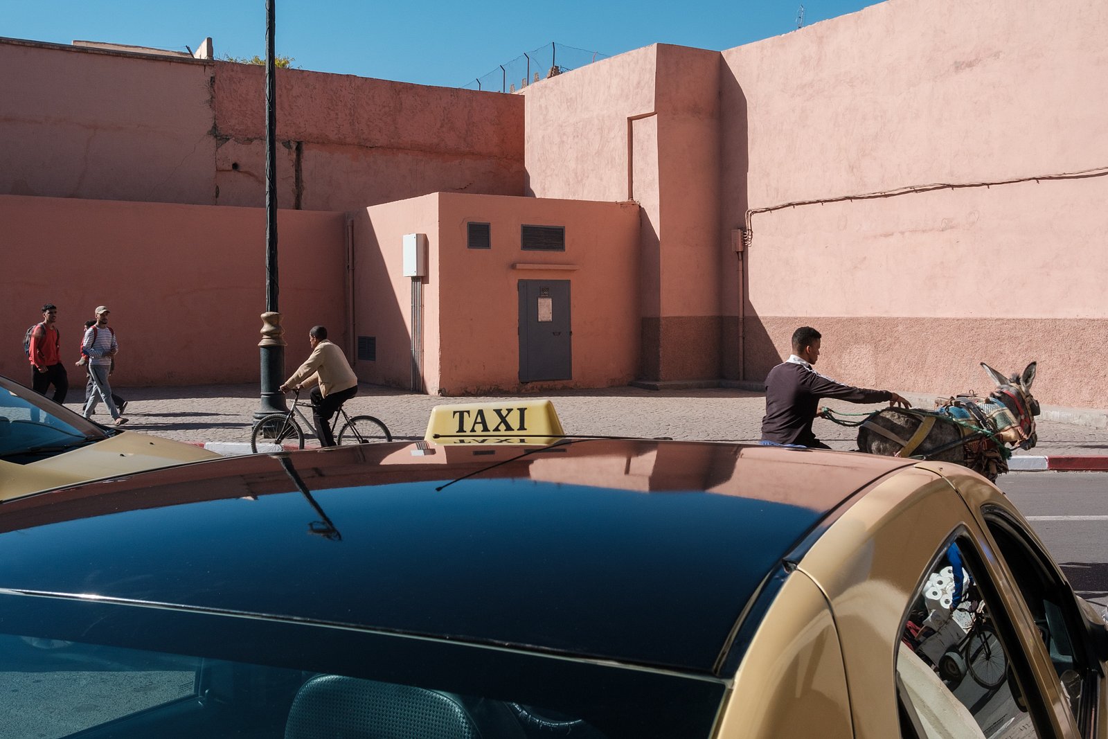 View over the top of a taxi