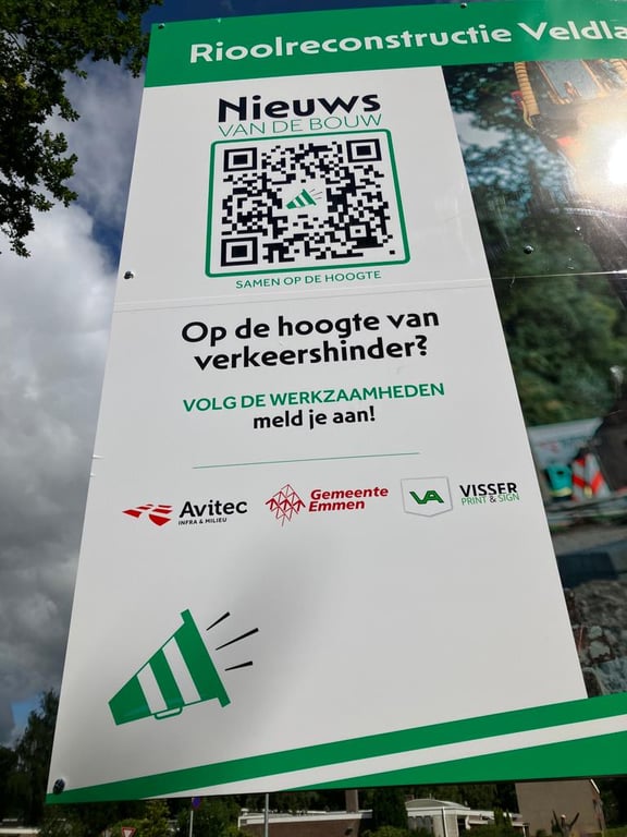 Bouwbord bij rioolreconstructie helpt bewonercommunicatie