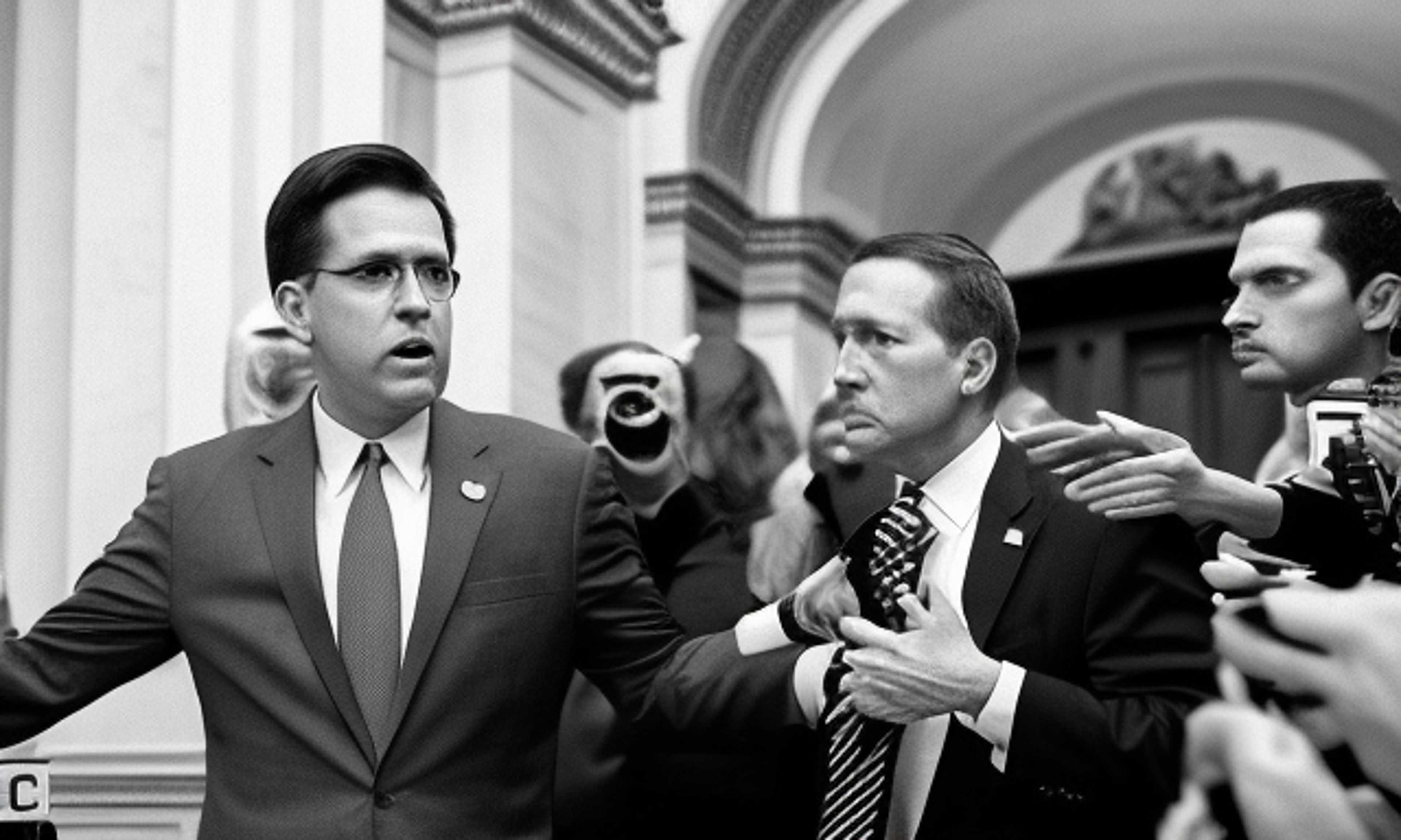 Conservative Lawmaker Confronts Protester at Press Conference