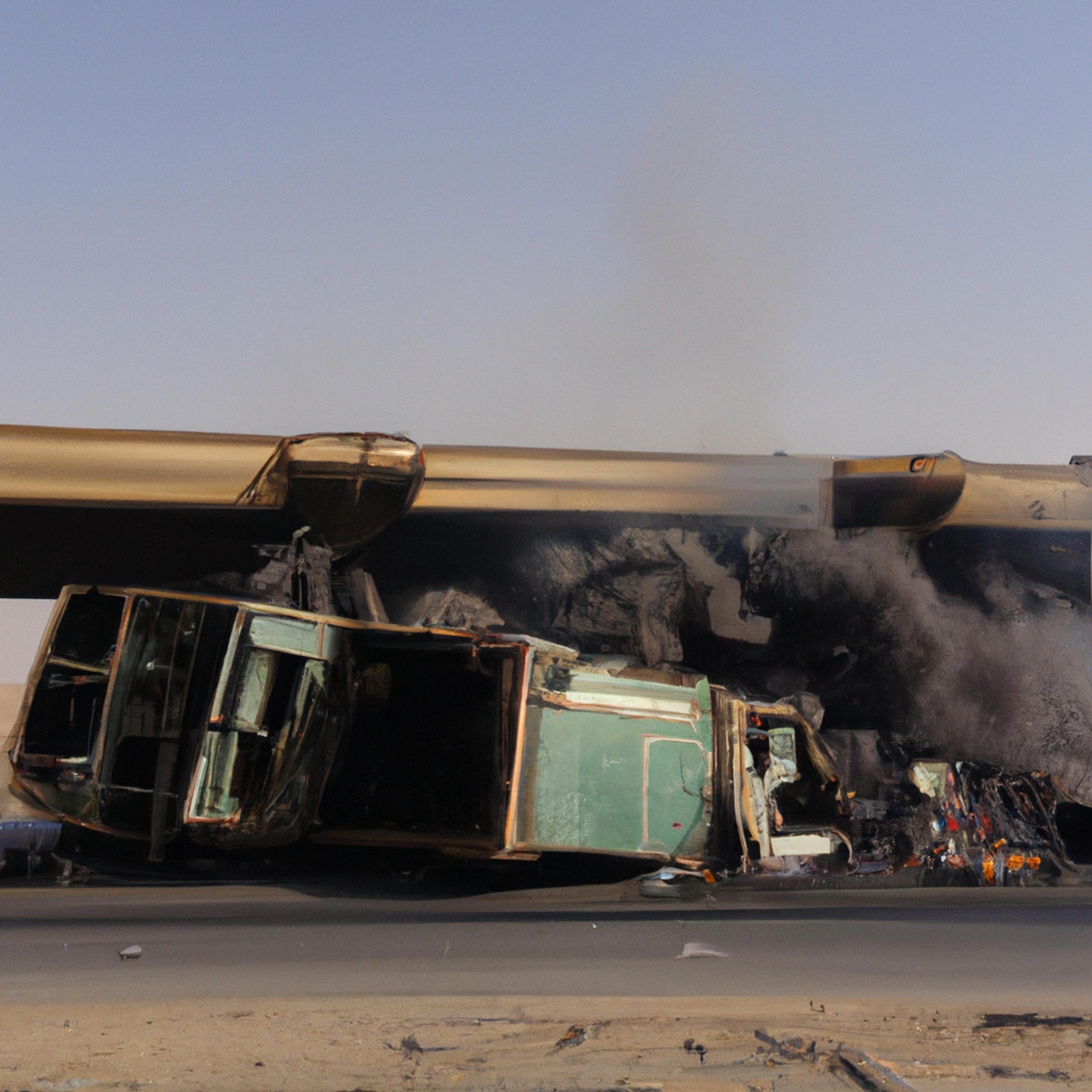 At least 20 dead when bus hits bridge, burns in Saudi Arabia