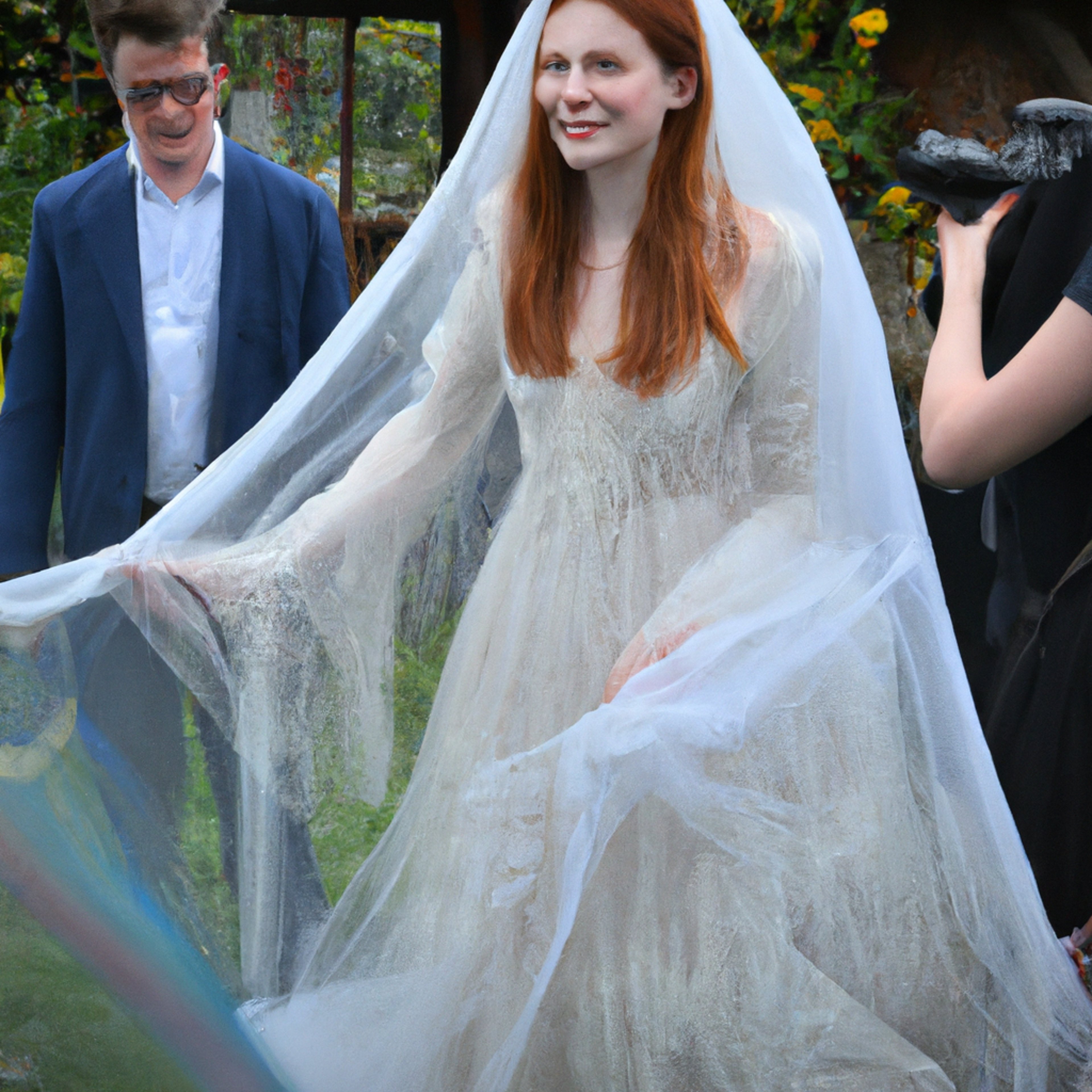 Harry Potter Star Bonnie Wright Ties the Knot in a 100-Year-Old See-Through Wedding Dress