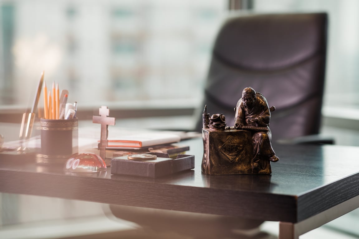 Statute On Desk