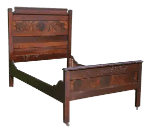 Antique bed frame for 3/4 mattress