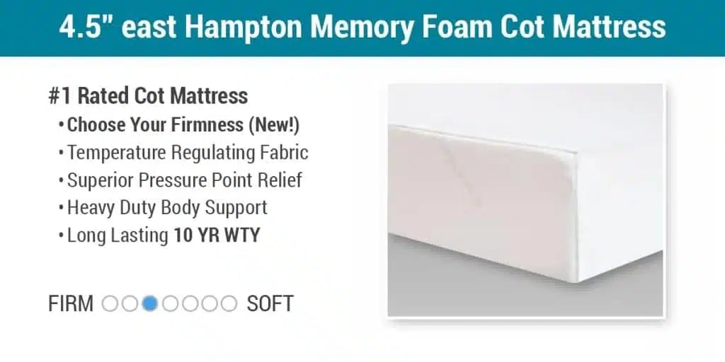 4.5" East Hampton Memory Foam Cot Mattress