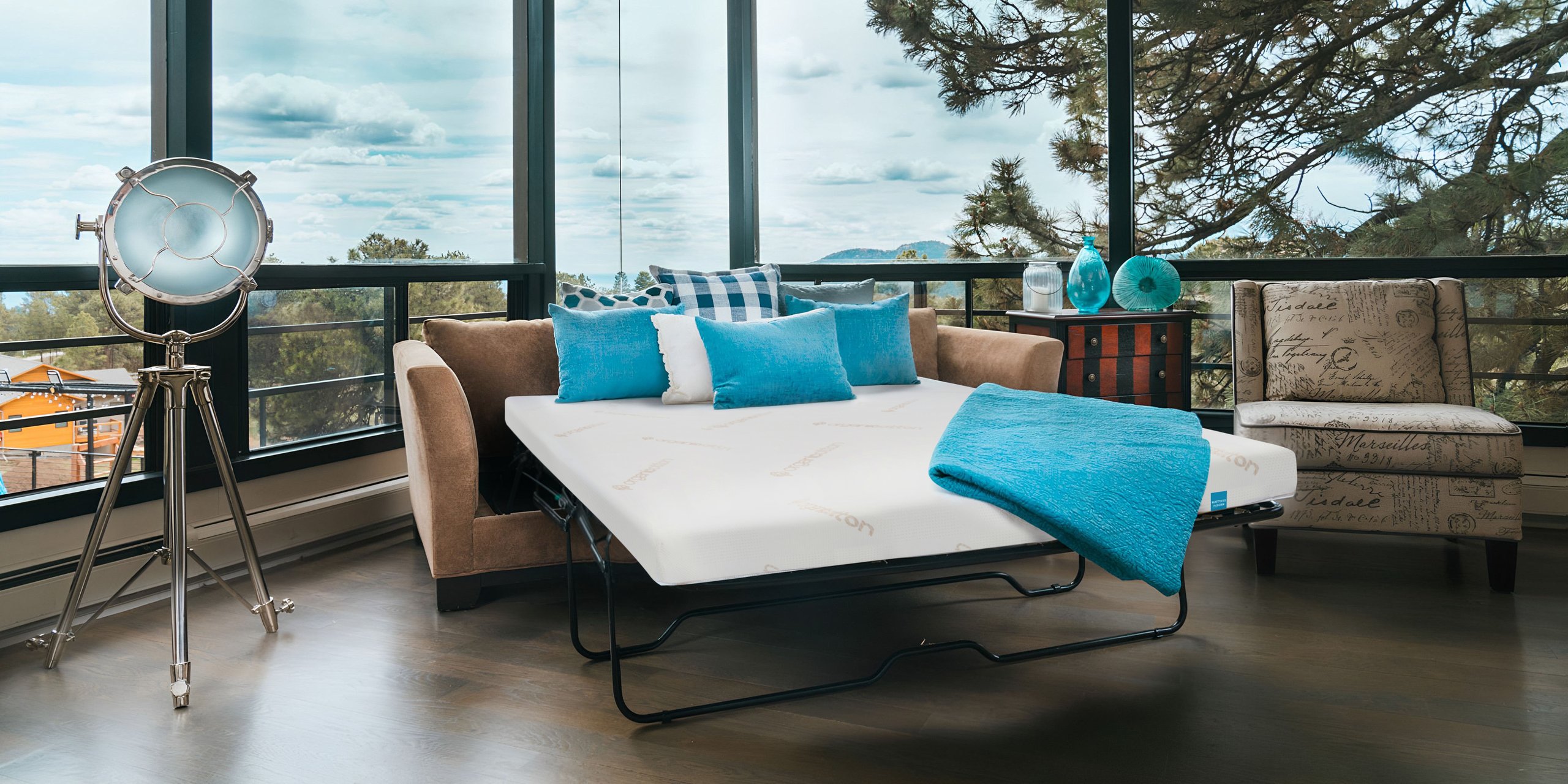Deluxe sofa mattress on frame