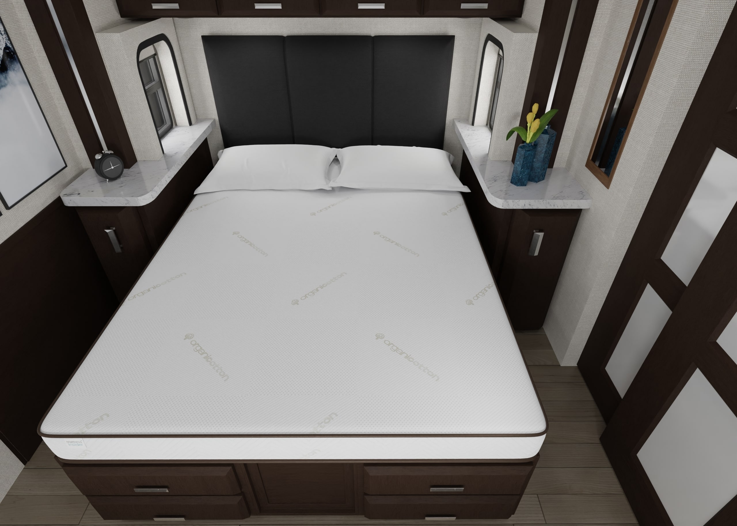 Elation RV mattress in RV bedroom