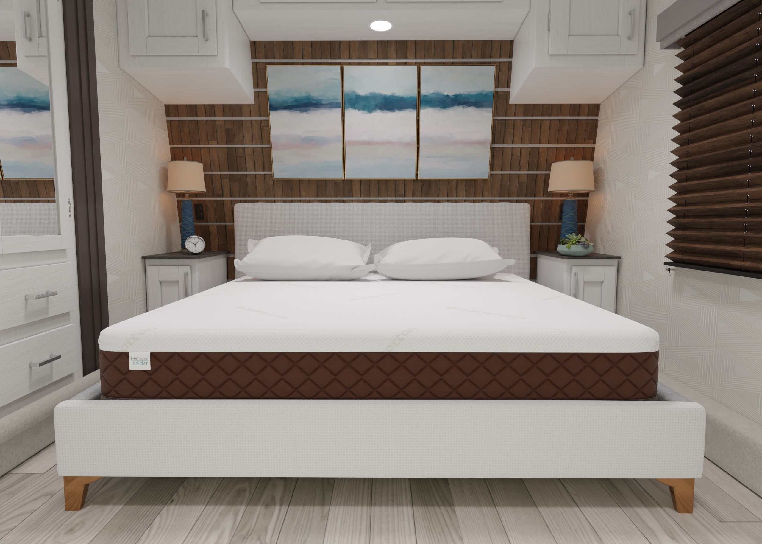 Luxury RV mattress in RV bedroom