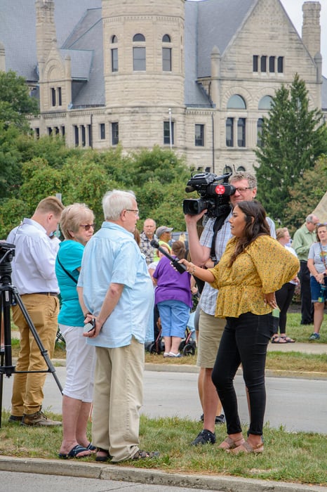 Image for Interview After Procession for Fallen Richmond Police Officer, Seara Burton