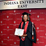 Image for IU East presents diploma to Vicky Duval