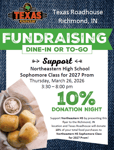 Image for Texas Roadhouse Fundraising for Prom 2027!
