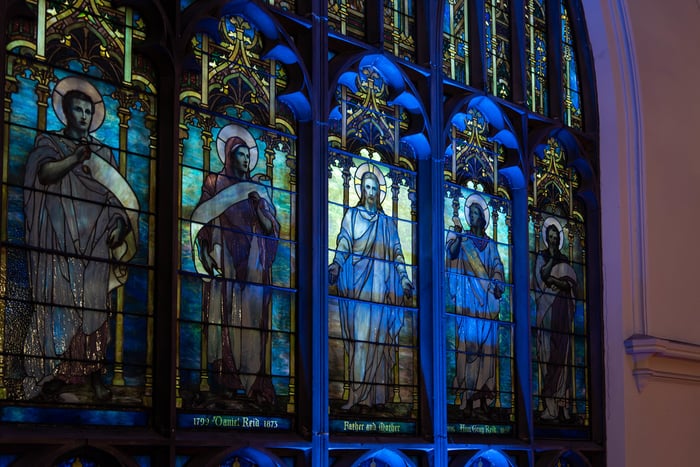 Image for Blue Spotlight on Tiffany Windows