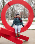 Image for New 'Xs and Os' sculpture installed on Earlham College campus