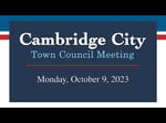 Image for Cambridge City Town Council Meeting of October 9, 2023