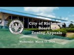 Image for City of Richmond Board of Zoning Appeals Meeting of March 13, 2024