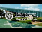 Image for City of Richmond Power and Light Board of Directors Meeting of December 4, 2023