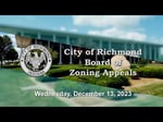 Image for City of Richmond Board of Zoning Appeals of December 13, 2023