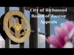 Image for City of Richmond Board of Zoning Appeals of August 13, 2025