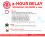 Image for 2-Hour Delay - Wednesday, December 3, 2025