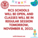 Image for RCS schools will be in session tomorrow, November 8, 2023.
