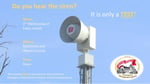 Image for The monthly outdoor warning siren test will occur at 12noon today. This is only a TEST. There is no...