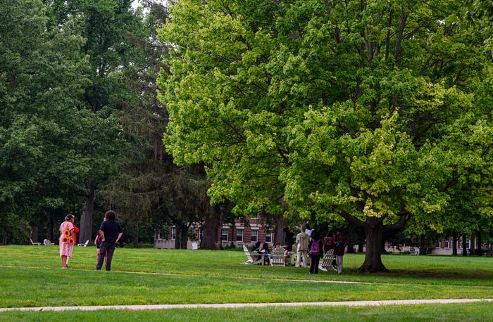 Image for Earlham College Students return