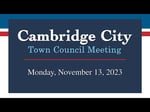 Image for Cambridge City Town Council November 11, 2023.
