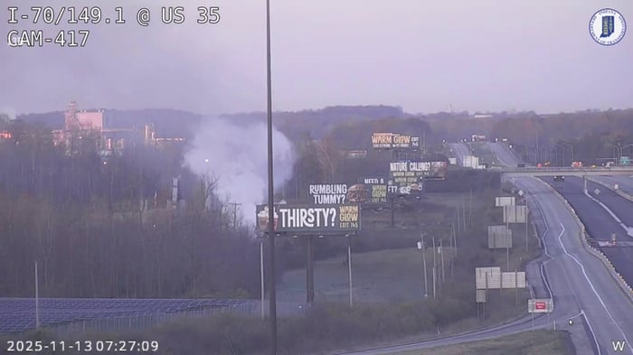 Image for I-70 reopens near Richmond after oil tanker fire off interstate