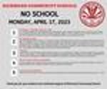 Image for No School - Monday, April 17, 2023