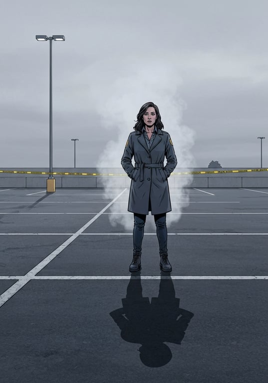 Illustration of a detective scene at dawn