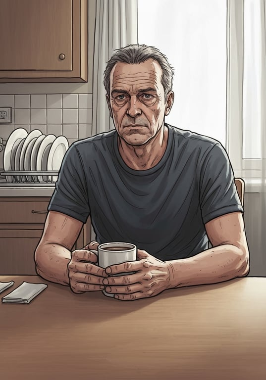 Illustration of a quiet kitchen in the morning light