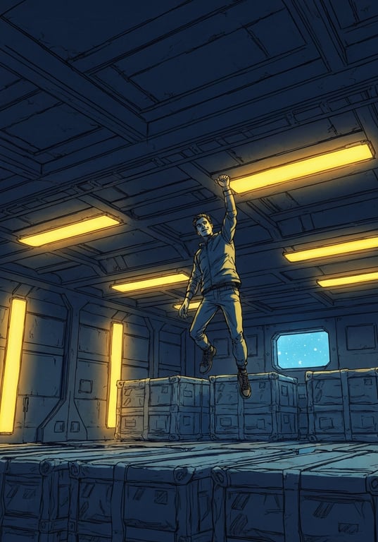 Illustration of a space cargo bay interior