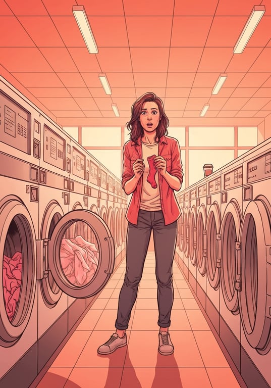 Illustration of a laundromat scene