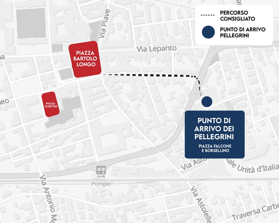 Percorso da Piazza Falcone e Borsellino