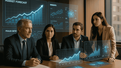 IA para empresas Chile ejecutivos análisis datos toma decisiones inteligencia artificial hologramas