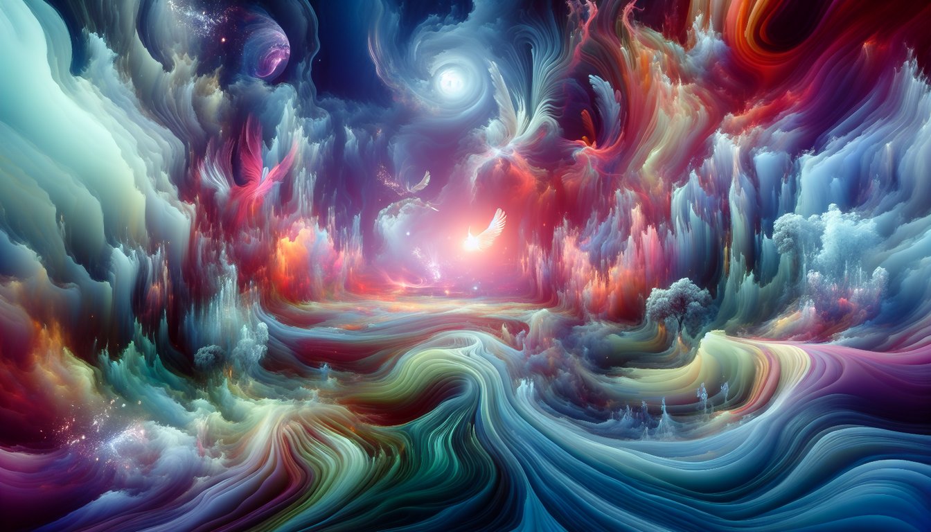 An illustration depicting the intense and vivid nature of fever dreams, often experienced during times of elevated body temperature and stress.