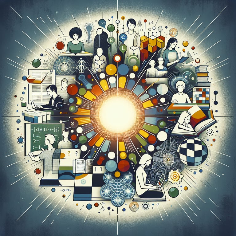 Visual representation of the role of the 'g' factor in predicting academic and occupational success, as well as its implications for mental health.